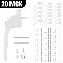 20 Pack UPVC Window Handle Universal Espag Key Locking For Double Glazing White - White - View 1