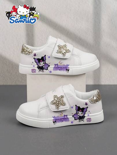 SANRIO 1 Pair Fashionable & Affordable Shoes, Casual Sports Children's Shoes, Durable Basketball Shoes, Suitable For Daily Wear And Outdoor Activities, Christmas Gift, Light-Up Shoes, Outdoor Play Shoes, Fun Design Shoes, Cartoon Print Shoes, Breathable Fabric Shoes, Flexible Sole Shoes, Kids Sports Shoes, Athletic Shoes, Holiday Gift, 2D Flat
