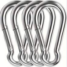 4pcs M8 Heavy Duty Outdoor Hanging Hooks With Spring Snap Clips, Suitable For Camping, Hammocks, Fishing, Camping Accessories Quick Link - 4pcs - View 7