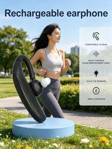 耳挂式助听器，可充电式个人声音放大器，具有降噪功能、可调节音量，适合老年人，助听器轻便谨慎，适合日常使用。 - 查看 4