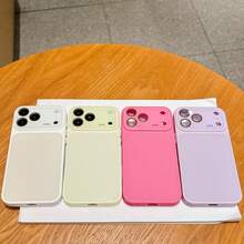 Koolife 1pc Shiny Bright Pink Solid Color Phone Case, Large Camera Window, Durable Anti-Yellowing Anti-Drop Protective Cover, Cute & Fashionable Gift For Girls, Fits Apple 17/17 Pro/17 Pro Max - Hot Pink - View 9