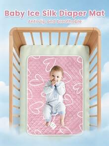 Reusable Leak-Proof Absorbent Baby Diaper Changing Pad | Washable Diaper Mat, 3-Layer Breathable Foldable Portable Comfortable Pad, Soft Absorbent Crib Mattress Protector | Non-Slip Infant Toddler Bed Mat - A - View 6