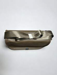 Fashionable Men's Shoulder Bag, Retro Minimalist Messenger Bag, Outdoor Casual Small Square Bag - Khaki - View 4