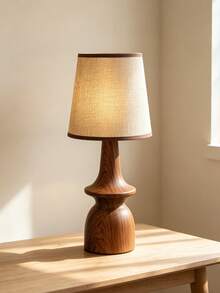 1pc Wood Grain Decorative Table Lamp, Suitable For Living Room, Study, Hotel, Outdoor Camping, Gift, Bedroom, Reading, Children, Decoration, Pregnancy, Prayer Corner, Italian Style, Minimalist, European, Chinese Style, French Style, Modern Arabic, Minimalist Islamic Design, Oasis Eclectic Style - Multicolor - View 1