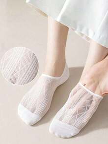 5 pares de calcetines invisibles para mujer, calcetines cortos transparentes, cómodos y transpirables, colores aleatorios - Multicolor - Ver 3