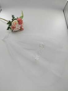 1pc White Letter Bridal Veil With Comb, Romantic Style, Suitable For Bachelorette Party,Hair Clip,Birthday - Multicolor - View 5