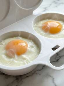 2pcs Microwave Egg Cooker/Poacher. No Electricity, Made Of Heat-Resistant PP Plastic, Double Egg Cups With Heat-Insulating Base, Space-Saving Breakfast Cooking Tool For Home, Office, Dorm - Easy To Clean Kitchen Gadget With Sturdy Handle Design Cookware. - Multicolor - View 11