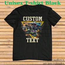 Many Monster Truck Shirt –  Text Tee, Personalized Monster Jam Birthday Gift For Kids & Adults, Customizable Truck Design #6 - 黑色 - 查看 8