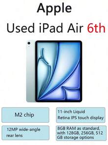 Apple 正品二手iPad Air 6代 11吋 M2晶片/支援pro筆 2024年款二手98新平板電腦(Air6）128GB/256GB/512GB 版本配備 8GB 記憶體 WLAN版 - 彩色 - 查看 13