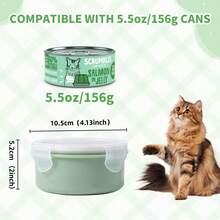 5.5盎司猫粮储存罐，适用于湿猫粮罐头，密封性极佳。配备气密弹簧锁盖，可延长宠物食品的保鲜期，防止冰箱异味。防漏盖适配标准尺寸的猫粮罐头。耐用的宠物食品罐盖可锁住水分和风味，减少食物浪费。是猫咪、小型犬和其他小型宠物日常喂食的理想之选，是猫咪喂食的必备配件。 - 300ml - 查看 2