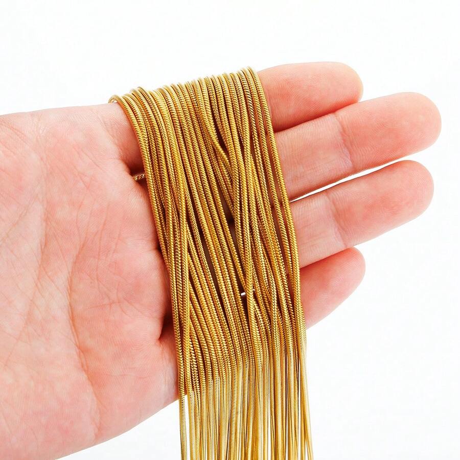 10条装不锈钢可调节蛇骨素链，女士高端轻奢时尚流行首饰礼品派对 - 10PCS蛇骨鏈40+5+片 - 查看 1