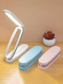 LED Foldable Eye-Care Desk Lamp, USB Rechargeable Dorm Touch Charging Student Study Reading Light, Dimmable, 3 Color Temperatures, Decorative Night Light, Portable Lamp - Folding Table Lamp - View 2
