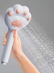 1pc Handheld Shower Head With 3 Spray Modes And Filter, Cute Cat Paw Design, Adjustable High Pressure Massage Multifunctional Shower Head, Suitable For Salon, Hotel, Home Bathroom (Black, Pink, White) - Cat Paw Shower Head - View 1