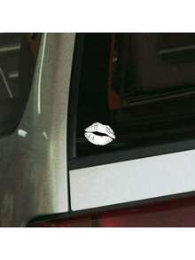 1 pieza Pegatina de coche con estampado de labios sexy, calcomanía impermeable adecuada para ventana trasera, ventana lateral, carrocería de coche/motocicleta - A - Ver 5