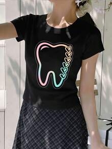 Women T-Shirts - Black - View 2