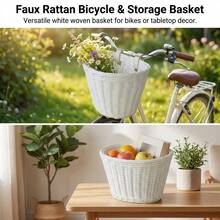 Wicker Storage Basket For Bicycle And Desk Decoration Multipurpose Design - Multicolor - View 7