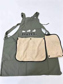 1pc Crossback Apron, Waterproof & Stain-Resistant Household Kitchen Apron, Printed Housework Smock, Baking & Barista Apron, Pocket Design Cooking Apron, Cute Japanese Style Workwear, Japanese Aesthetic Household Essential - Multicolor - View 10