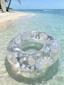 Inflatable Daisy Swim Ring, High-Quality PVC Material, Summer Vacation Leisure Floating Ring, With Armpit Support, Floral Pattern Design, Suitable For Vacation, Swimming Pool Party, Beach, Summer Vacation Leisure Swim Ring - Multiple Styles - View 6