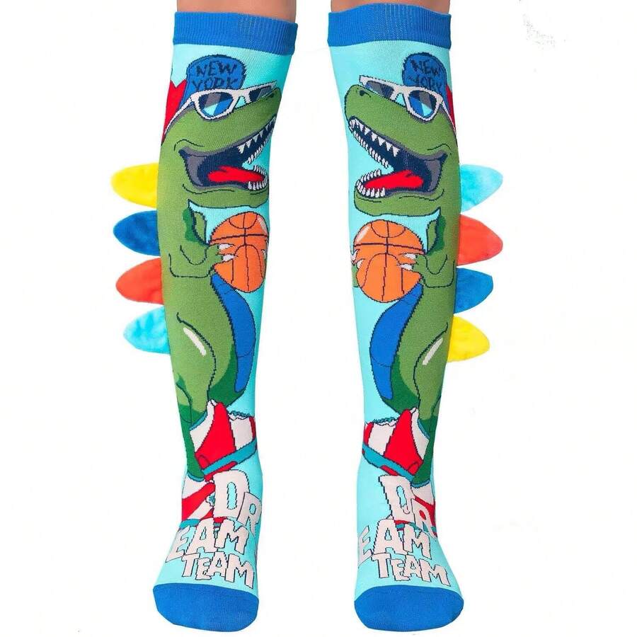 3D Fun Kids' High-Top Socks, One Size, Random Colors, Boy Or Girl MI 3D - dinosaurios - Ver 1