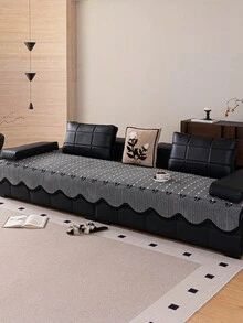 1 chiếc đệm sofa vải nhung kẻ không đều mới, mã 1234, dùng cho chỗ ngồi, tay vịn và tựa lưng, chống trượt, phù hợp cho mọi mùa. - Xám - Xem 10