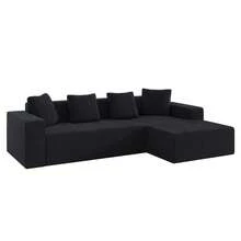 Fully Compressed And Frameless Sofa, Cloud Sofa Combining Several Elements, Modern Modular Sofa With Deep Seats, Upholstered Sofa For Living Room And Bedroom - Black - View 12