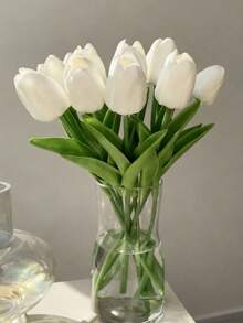Bó hoa tulip giả 5/20 bông, cảm giác chạm như thật, thích hợp cho đám cưới, phòng ngủ, nhà cửa, khách sạn, tiệc tùng, sự kiện, quà tặng Ngày Valentine, quà tặng Năm mới. - trắng - Xem 6