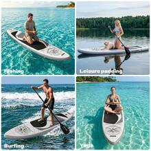 323/350cm Inflatable SUP Board With Accessories, 3 Removable Fins & Adjustable Paddle | Non-Slip Adult Paddle Board In Various Designs For All Water Activities - 黑與白 - 查看 6