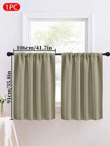 1pc Solid Color Blackout Curtain, Modern Minimalist Home Sunshade Thermal Insulation Kitchen Curtain, Suitable For Living Room, Bedroom, Kitchen, Home Decor, Room Decoration - Multicolor - View 45