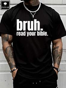 Read Your Bible God Funny Modern Christian Church-Shirt% Heavy Cotton Shirt Tee Shirts Western Men Clothes Camisas Para Hombre Graphic Tees Women Clothes Summer Tops Summer Clothes Graphic Tees - 黑色 - 查看 6