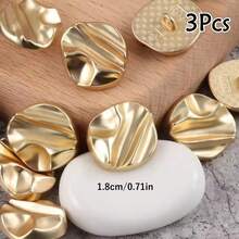 3/5/8Pcs 1.8cm/2.3cm Asymmetrical Geometric Gold Suit Jacket Denim Metal Buttons Matte Silver White Curved Overcoat Buttons - Multicolor - View 17