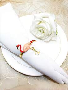 12 pièces/6 pièces/2 pièces Anneaux de serviette de fête hawaïenne, forme créative de flamant rose, porte-serviettes de flamant rose rose, anneaux de serviette de fête hawaïenne, anneaux de serviette thème plage, anneaux de serviette en vrac, convient pour la décoration de fête, la mise en place de nappe, les rassemblements familiaux et les mariages - Multicolore - Voir 8
