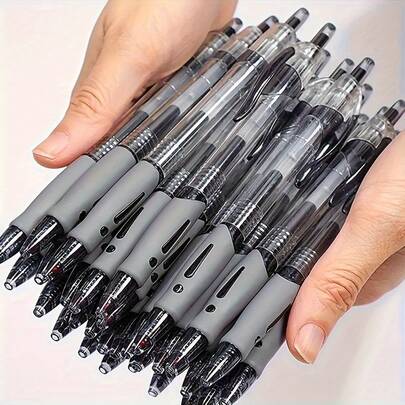12 PCS High-Capacity Gel Ink Pen Set, 0.5mm Fine Point, Black Ink, 2 Pens + 10 Refills. Ballpoint Pens With A Comfortable Grip, Quick-Drying, And Smooth Writing. Ideal For Note-Taking And Writing, Perfect For Office And School Supplies