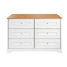 Modern Sideboard With Six Drawers, Minimalist Design, Ideal For Living Room, Dining Room Or Hallway. Dimensions: 120 X 40 X 76 Cm. - White - View 6