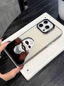 Ski Mask Smiling Character 2D Pattern Popular Creative High-End Beautiful And Fashionable Commuting Personality Style Suitable For Elders Friends Family Lovers Your Own Birthday Gifts Holiday Gifts Black Matte Feel Full Protection Dustproof And Waterproof Soft Shell Compatible With Apple 17/17AIR/17Pro/17ProMax 16 15 14 13 12 11 And Galaxy S Series. - Negro - Ver 4