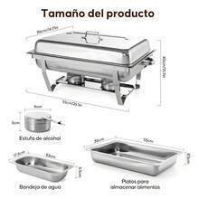 Bufetera 3 Espacios De Acero Inoxidable Para Chef Comedor 9l - Plateado - Ver 7
