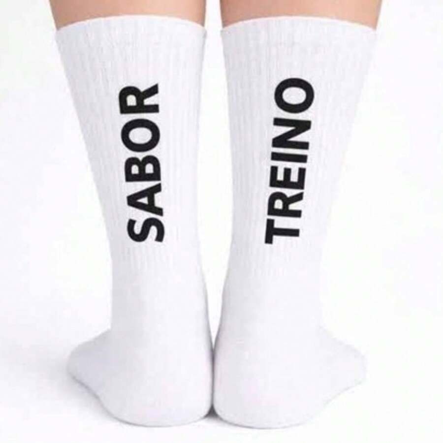 Socks With Phrases, Fun Gift, Unisex, One Size, Cotton, Mid-Calf, IMMEDIATE SHIPPING! - áo ngực tập luyện hương vị - Xem 1