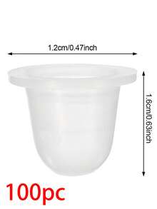 100 cốc silicon có in hình mực xăm, mềm mại và không làm hỏng kim, thích hợp cho hình xăm, lông mày và các loại cốc đựng mực xăm khác. - Xem 12