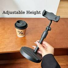 1pc Plastic Phone Stand With 360 Degree Rotation And Weighted Base, Suitable For Live Streaming, TV Watching, Online Classes, Photography At Home, School, And Office - Multicolor - View 5