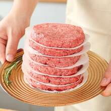 50/150 tờ giấy nướng bánh hamburger chống dính, kích thước 4,72 inch (khoảng 12cm), dễ tách rời, có thể đông lạnh và nướng, thích hợp để ép bánh hamburger, nướng bánh ngọt và bánh pie. - Nhiều màu - Xem 3
