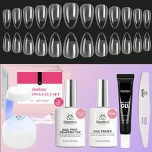 Beetles Gel Nail Kit Short Almond Gift Spree Easy DIY Extension Set Gift For Women - Almond Short 576pcs(Etch-x Nail Kit) - View 1