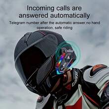 Y20 Motorcycle Helmet Bluetooth Headphones, RGB Lighting Effects, Bluetooth 5.3 Earphones, Smart Noise Cancellation, HiFi-Grade Audio Quality, Large Battery Capacity, 16 RGB Lighting Modes, Suitable For All Helmets, Outdoor Riding Essential, Supports AI Voice Assistant, Connects To Two Devices Simultaneously - View 5
