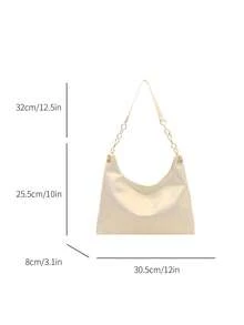 2026新款复古链条腋下包，新月极简通勤手提包，女士小众设计 - 米色 - 查看 7