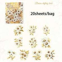 30 miếng/gói Hình dán cành cây và hoa cổ điển dùng cho sổ lưu niệm, album ảnh tự làm, văn phòng phẩm sáng tạo, đồ dùng thủ công, phụ kiện sổ lưu niệm. - Một cỡ - Xem 16