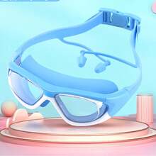 1pc Adjustable Strap Swimming Goggles, Large Frame Waterproof Anti-Fog High Definition, Professional Diving Tool, Wide Frame High Definition Swimming Goggles With Earplugs, Unisex Waterproof Model - Multicolor - View 8