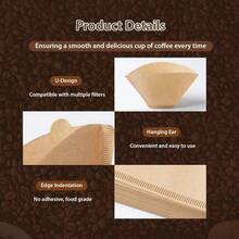 SOKANY 100pcs Coffee Filter Papers, V-Shaped And Fan-Shaped Coffee Filter Papers. Natural Wood Pulp Unbleached, Suitable For Pour-Over Coffee Pot/American Coffee Maker, Can Be Used For Reflux/Drip/Brewing - Coffee filter papers - View 6