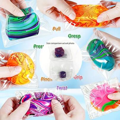 1pc Pressure Relief Cube, Squishy Stress Ball, Squeeze Sensory Cube, Suitable For Classroom Rewards, Massage, Valentine's Day, Ramadan, Christmas, Halloween Gifts