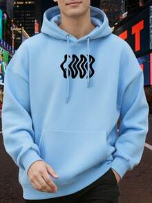 Moletom Blusa De Frio Canguru Good World Estampado Capuz Flanelado Unissex Premium Urbano Conforto - Azul bebê - Visão 2