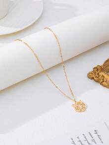 1 pieza Collar con colgante de tigre de moda minimalista, adecuado para el uso diario de las mujeres - Dorado - Ver 4