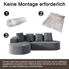Fully Compressed Frameless Sofa, Modular Sofa (L-Shaped Chaise Lounges), Modern Cloud Sofa (Deep Seats), Compressed Foam Sofa (No Assembly Required) - Grey - View 6