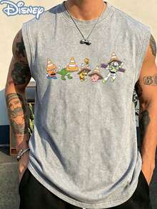 Disney Official Licensed Toy Story Traffic Cone Squad Vintage Washed 230g Tank Top Unisex - Grey - View 1
